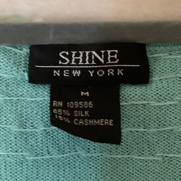 Shine New York Women Sequin Embellished Silk & Cashmere Cardigan Sweater Size M - Picture 3 of 8